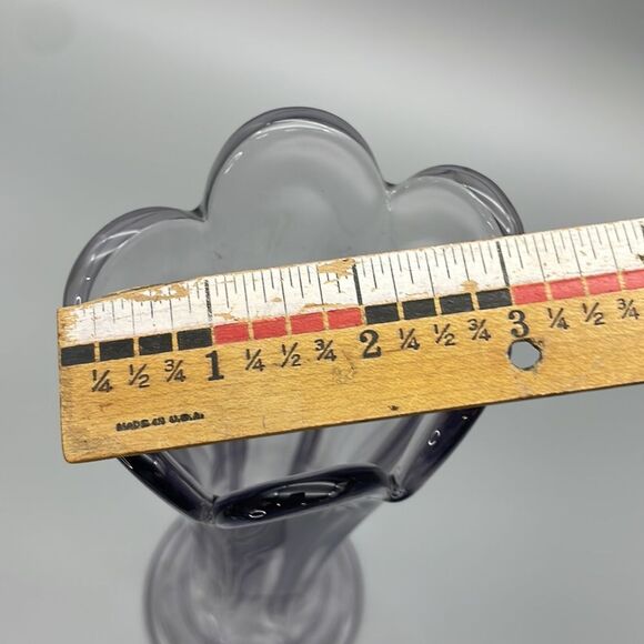 Vintage Amethyst Glass Vase Six Paneled Art Nouveau Imperial Glass Purple Lilac - Picture 9 of 16